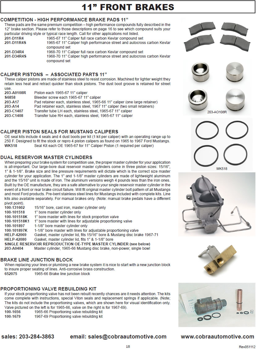 Front Brakes - catalog page 18